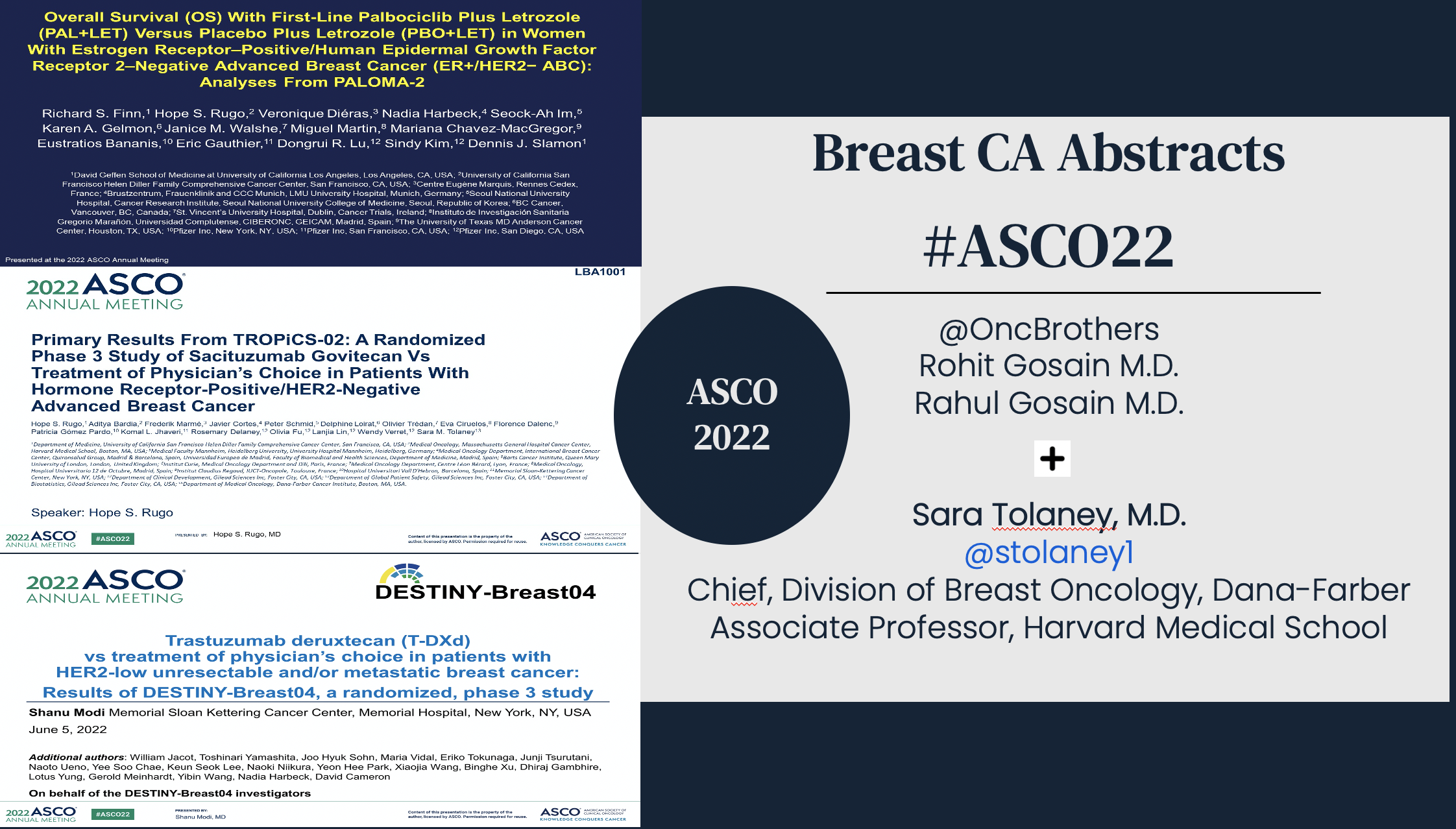 Breast Cancer ASCO 2022 Highlights with Dr. Sara Tolaney ONC Brothers