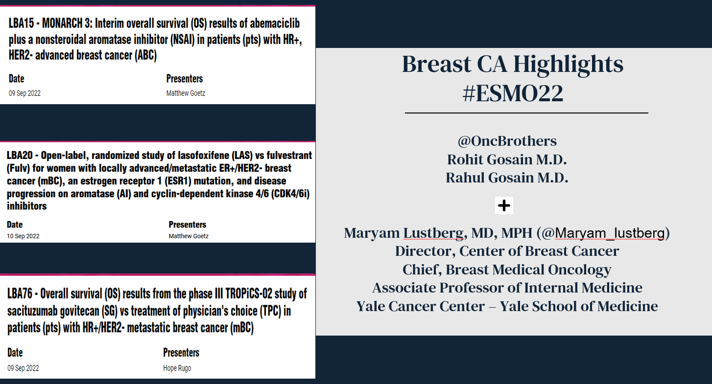 Breast ESMO 2022 Highlights with Dr. Maryam Lustberg - Onc Brothers